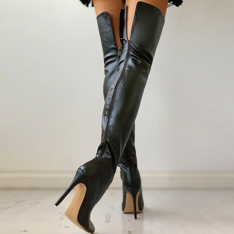 Black Sexy Over The Knee Boots
